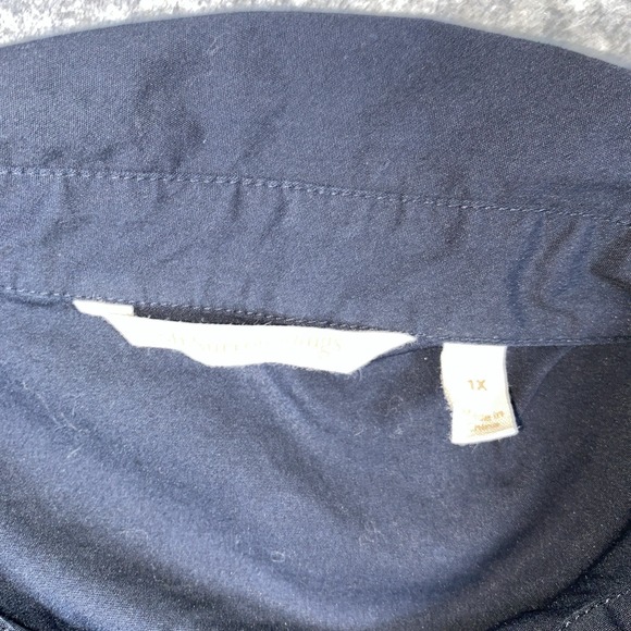 Soft Surroundings Tunic Women's 1X‎ Black Button Down Pleated Back Collared - Picture 7 of 9